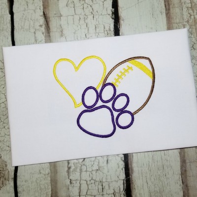 love tigers football emb design